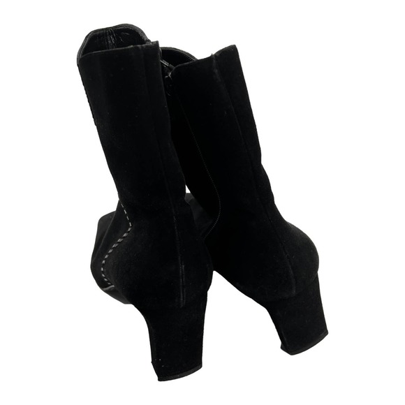 St. John Black Suede Ankle Bootie Size 10.5 Made in Italy EUC - Picture 6 of 13